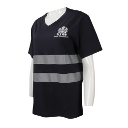 T788 網上訂造V領短袖T恤 網上下單V領短袖反光帶T恤  裝修設計公司員工制服 T恤生產商    黑色反光條 T788 網上訂造V領短袖T恤 網上下單V領短袖反光帶T恤  裝修設計公司員工制服 T恤生產商    黑色反光條